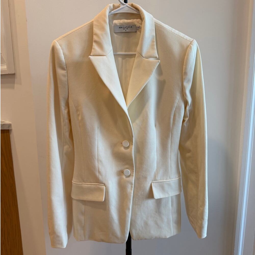 MM Lafleur Size 10 Cream Blazer 95% Wool